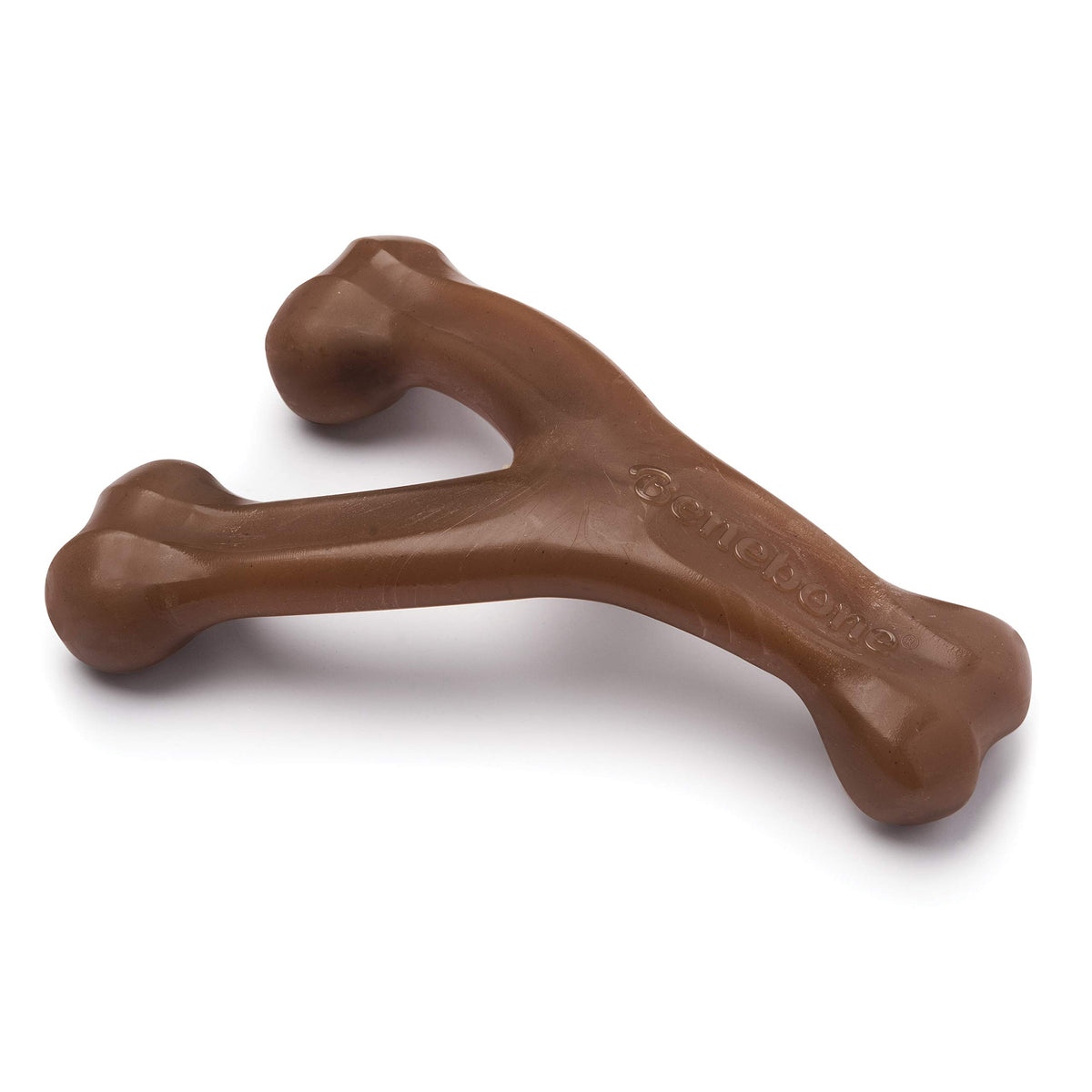 Benebone Wishbone Dog Chew Toy for Aggressive Chewers, Real Bacon, Medium