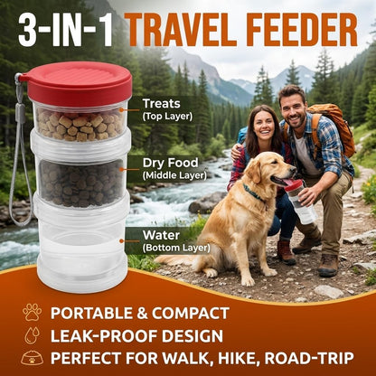 Airtight Dog Food Storage Container 1L Cat Treat Jar Water Bottle