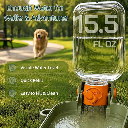 Dog Water Bottle, Puppy Essentials, Collapsible Dog Bowls (Green)