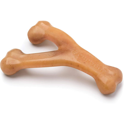 Benebone Wishbone Dog Chew Toy for Aggressive Chewers, Real Bacon, Medium