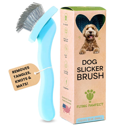 Slicker Brush for Dogs - Long Pin for Poodles, Doodles & Long Haired Dogs, Deshedding & Dematting Tool, Slicker Dog Brushes for Grooming (Coral, Flat Large)