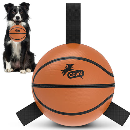QDAN Dog Toys Dog Balls, 6 Inch Dog Soccer Ball with Straps, Herding Balls