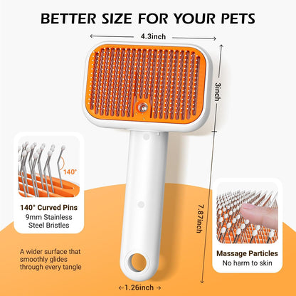3-in-1 Pet Mist Brush for Dogs & Cats, Self-Cleaning,Rechargeable