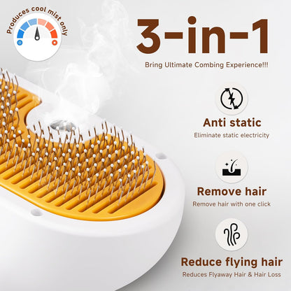 Pet Steam Brush for Dog & Cat Includes Waterless 2*Shampoo