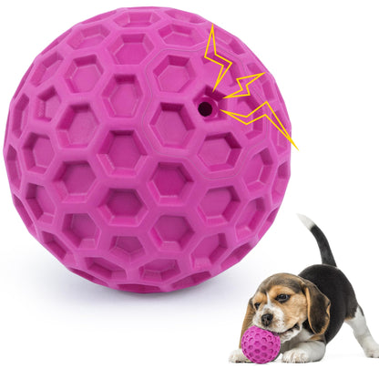 DISSKNIC Indestructible Squeaky Dog Ball, Relieves Anxiety, Cleans Teeth, Interactive Chew Toy for Aggressive Chewers, Dog Toy for Large Breeds, Outdoor Waterproof