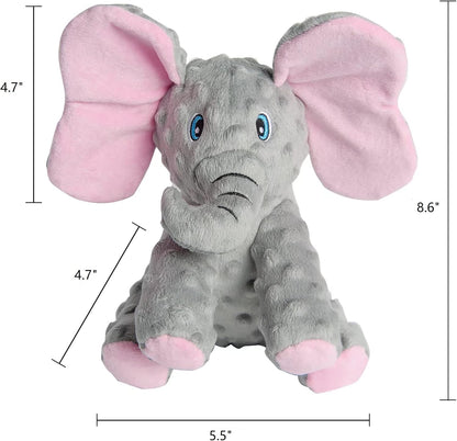 DODODOLA Dog Toys Puppy Toys Cute Squeaky Elephant Dog Toy with Crinkle Paper Stuffed Plush Animal to Keep Them Busy for Small Medium Large Dogs
