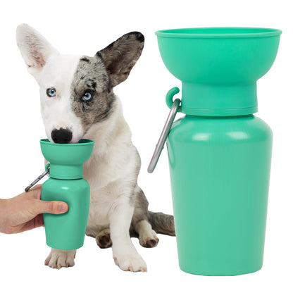 Springer Dog Water Bottle | Portable Travel Drinking Feeder Dispenser for Dogs & Puppies | As Seen on Shark Tank | Leak-Proof Bowl | BPA-Free | Outdoor Walking, Hiking & Travel | 22oz Blue