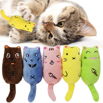 Legendog 5Pcs Bite Resistant Catnip Toy for Cats,Catnip Filled Cartoon Mice Cat Teething Chew Toy