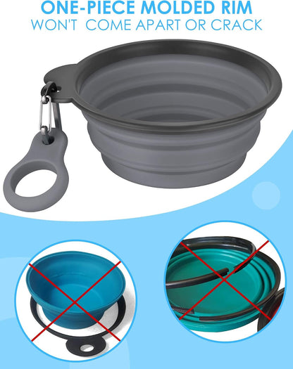 AONKEY 2 Pack Collapsible Dog Bowls with Bottle Carrier(Small 15oz)