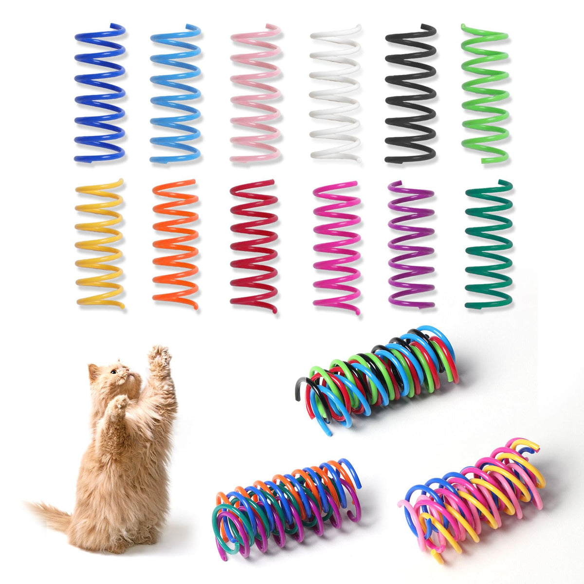 12PCS 12Colors Cat Spring Toys for Indoor Cats