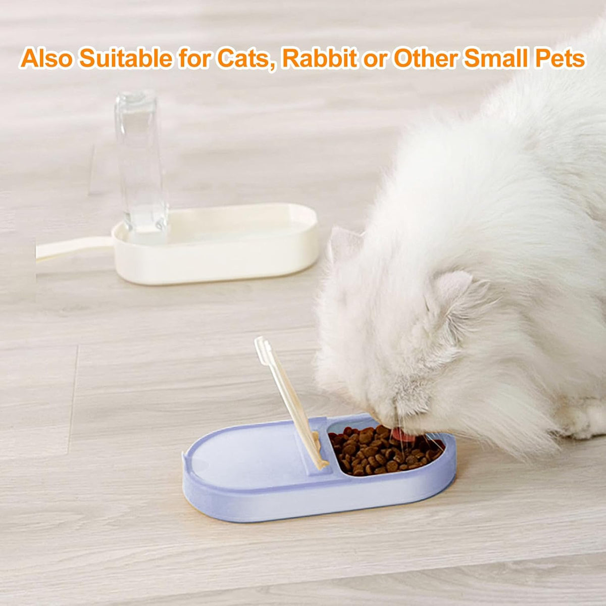 2-in-1 Dog Bowl & Water Bottle, Large Food Container for Dog Treats, Steak, Sticks, Bars - Portable Pet Dispenser for Hiking, Travel (Blue)