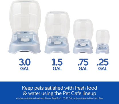 Petmate Pet Cafe Gravity Water Dispenser, 0.75 GAL, Pearl Gray