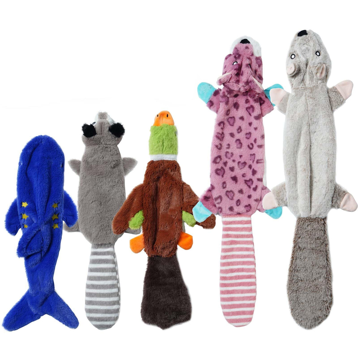 Nocciola Dog Squeaky Toys, 5 PCS Crinkle Plush Dog Toys, No Stuffing Dog Toys for Small Medium Large Dogs, Stuffless Puppy Toys for Boredom