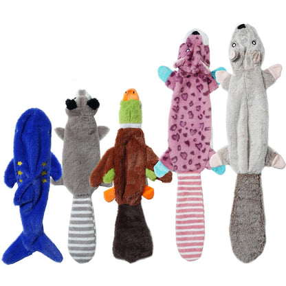 Nocciola Dog Squeaky Toys, 5 PCS Crinkle Plush Dog Toys, No Stuffing Dog Toys for Small Medium Large Dogs, Stuffless Puppy Toys for Boredom