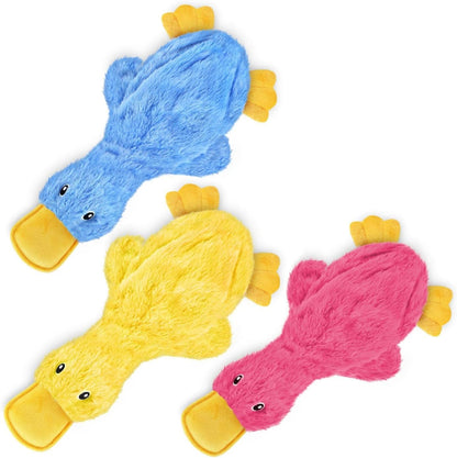 Best Pet Supplies Interactive Squeaky Dog Toy - Crinkle Duck, Blue