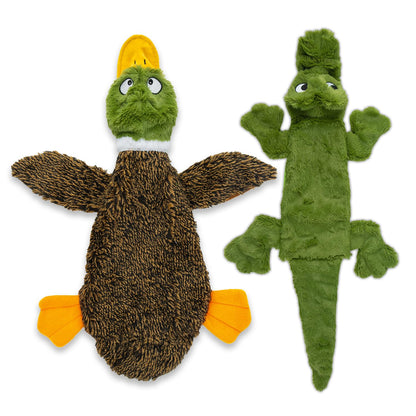Best Pet Supplies 2-in-1 Fun Skin Stuffless Dog Toy - Wild Duck, Medium