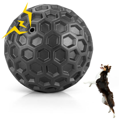 DISSKNIC Indestructible Squeaky Dog Ball, Relieves Anxiety, Cleans Teeth, Interactive Chew Toy for Aggressive Chewers, Dog Toy for Large Breeds, Outdoor Waterproof