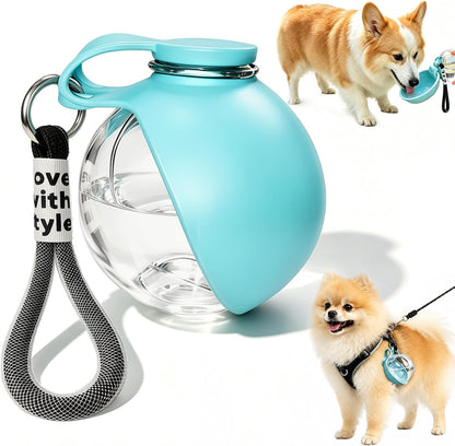 2 in 1 Portable Dog Water Bottle with Bowl, 10oz Leak-Proof Pet Dispenser