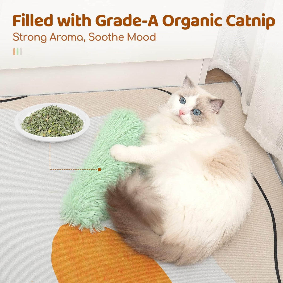 Potaroma Cat Toys Pillows, 3 Pack, Catnip Inside, Indoor Interactive Fun