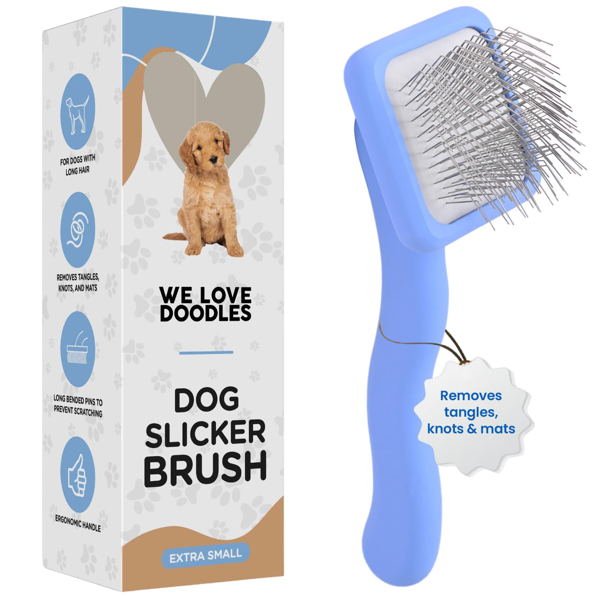 Slicker Brush for Dogs, Pet Grooming Brushes for Doodles & Poodles, Large