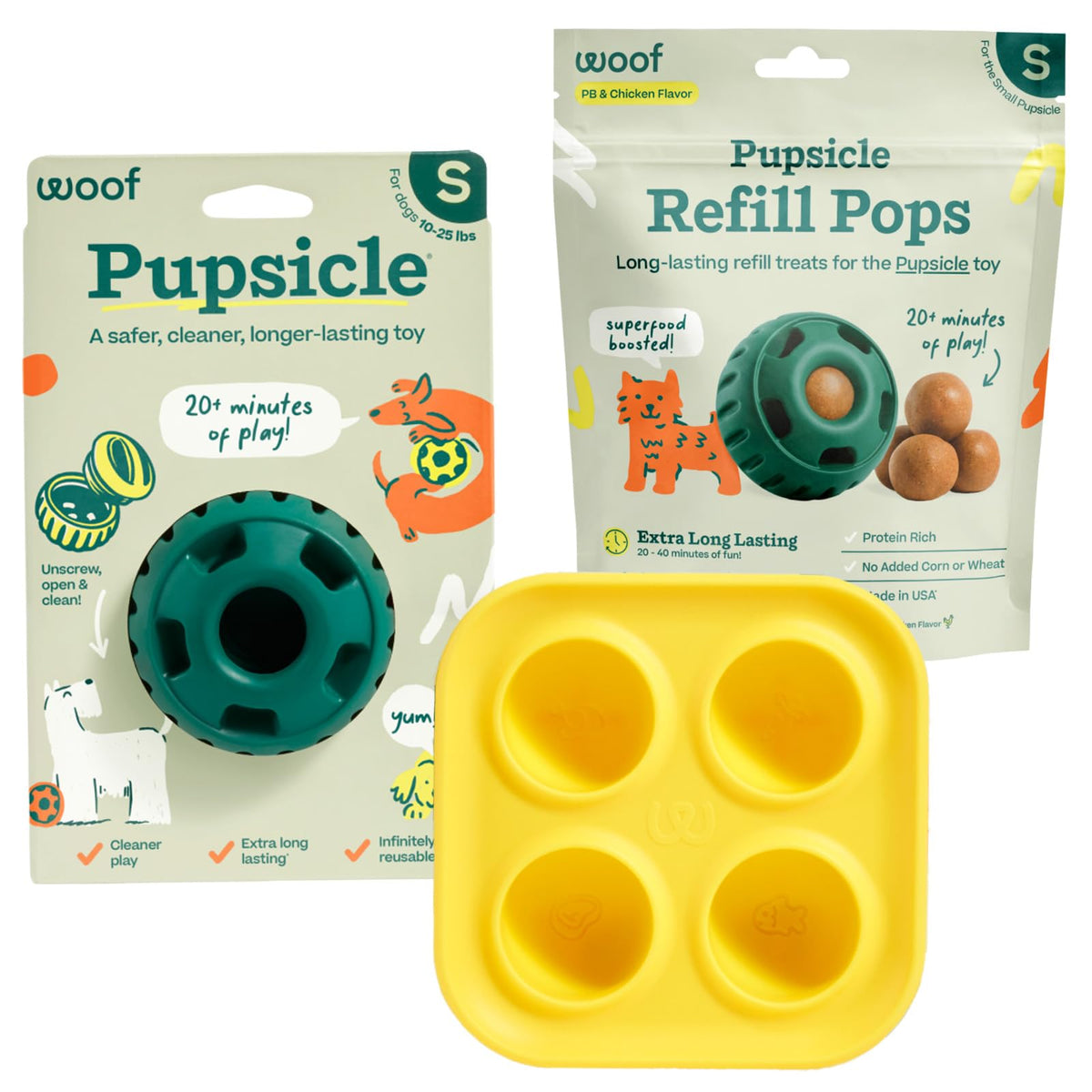 WOOF Starter Pack Dog Treat Toy for Large Dogs 25-75 lbs