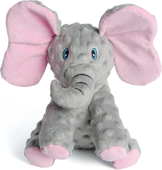 DODODOLA Dog Toys Puppy Toys Cute Squeaky Elephant Dog Toy with Crinkle Paper Stuffed Plush Animal to Keep Them Busy for Small Medium Large Dogs