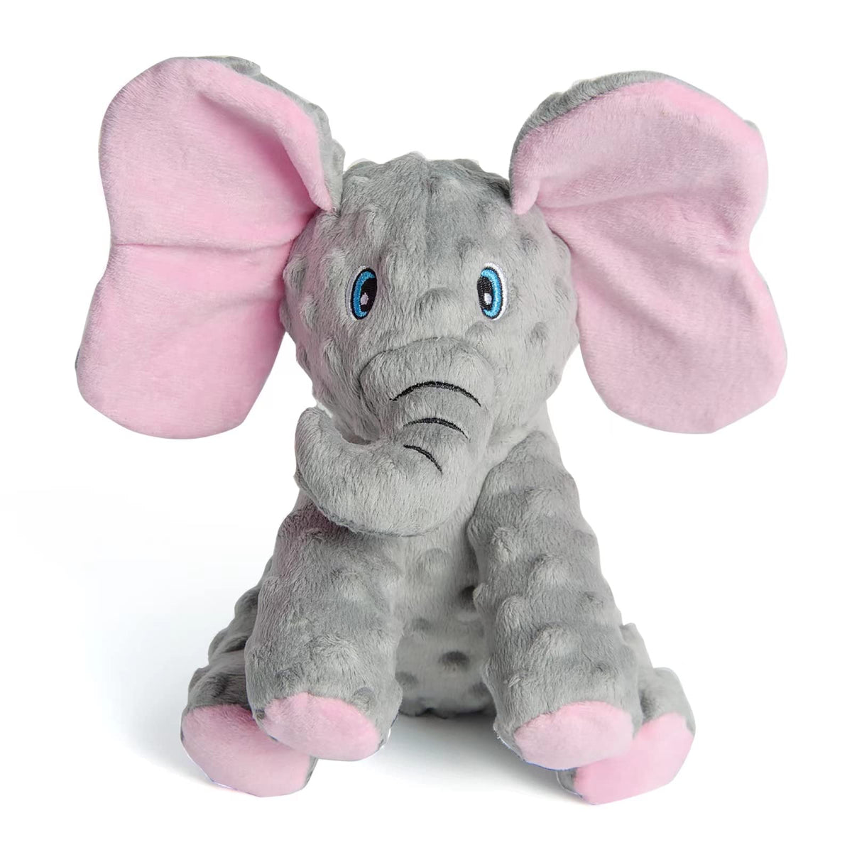 DODODOLA Dog Toys Puppy Toys Cute Squeaky Elephant Dog Toy with Crinkle Paper Stuffed Plush Animal to Keep Them Busy for Small Medium Large Dogs