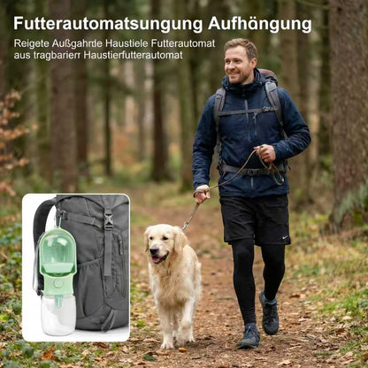 Portable Dog Water Bottle with Food Container & Filter, 12oz Travel Pet Water Dispenser for Hiking, Camping & Beach