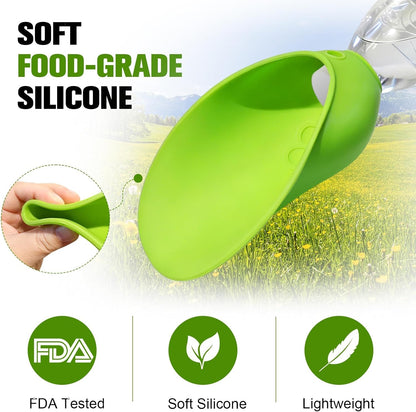 2pcs Portable Dog Water Bottle Attachment, Pet Water Bowl for Walks
