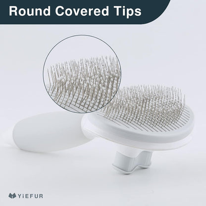 Cat Brush for Shedding, Self Cleaning Brush for Long & Short Hair Cats