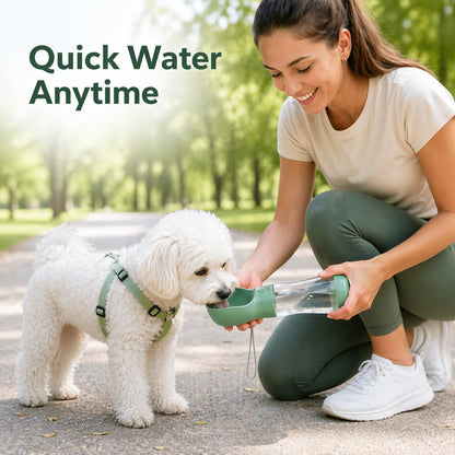 Portable Dog Water Bottle, Leak-Proof Pet Water Dispenser with Food Container, Travel Water Bottle for Dogs, Walking, Hiking & Outdoor Adventures