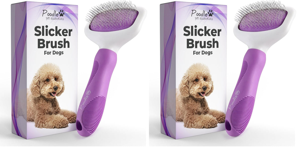 Poodle Pet Slicker Brush - For Dogs, Cats, Rabbits - Matted/Loose Fur, Knots - Suitable for Doodle/Goldendoodle Grooming and Shredding Short/Long Hair