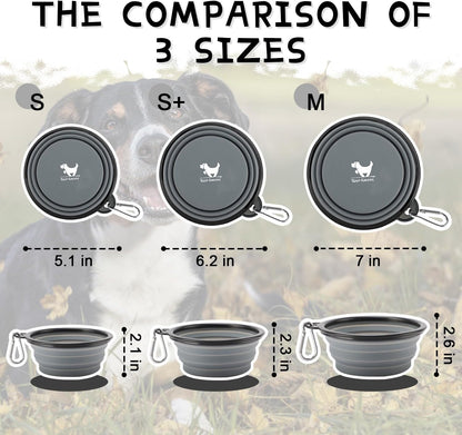 Rest-Eazzzy Collapsible Dog Bowls, 2 Pack Sturdy Portable Dog Water Bowls