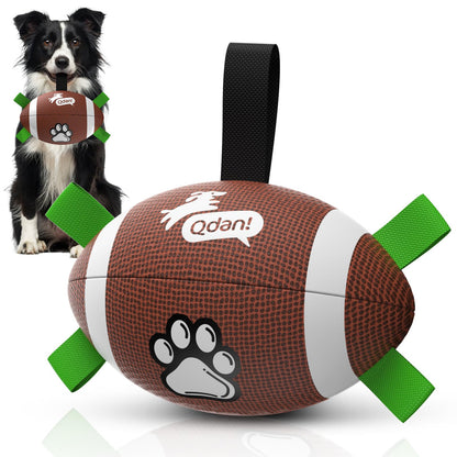 QDAN Dog Toys Dog Balls, 6 Inch Dog Soccer Ball with Straps, Herding Balls