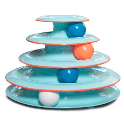 Catstages Tower of Tracks Interactive Cat Toy, 6 Spinning Balls, 10" x 5.3"