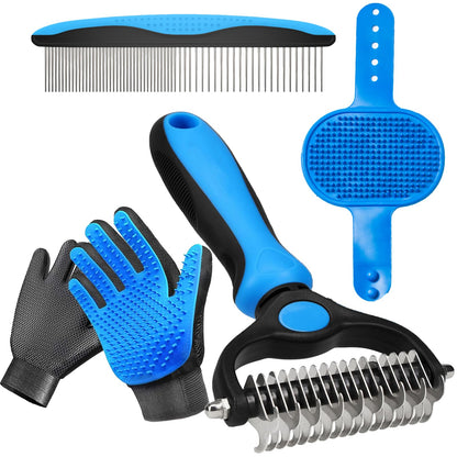 NVNAN Pet Hair Removal Glove for Dogs & Cats, 2-Pack Blue