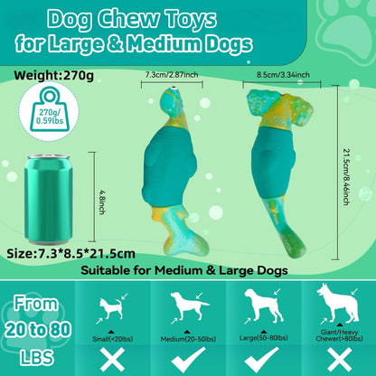 BIKIISEN Dog Toys for Aggressive Chewers, Squeaky Tough Chew Toys