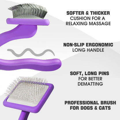 Bonteck Dog Slicker Brush for Dogs Grooming Kit 5PCS Long Haired Doodles