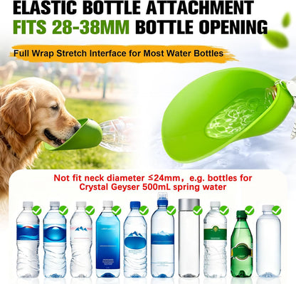 Portable Dog Water Bottle Attachment, Foldable Dog Water Bowl for Walks