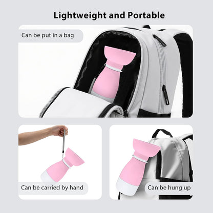 Portable Pet Water Bottle, Travel Water Food Container Pink