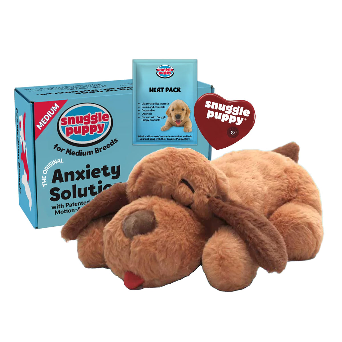 Snuggle Puppy Heartbeat Toy, Calming Comfort, Medium Breeds - Biscuit