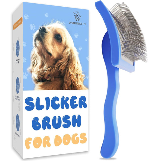 Slicker Brush for Dogs - Long Pin Doodle Grooming Brush, Large