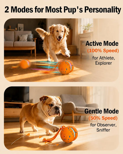 osou Interactive Dog Toy, Automatic Moving Dog Ball Toy with 2 Speed Modes