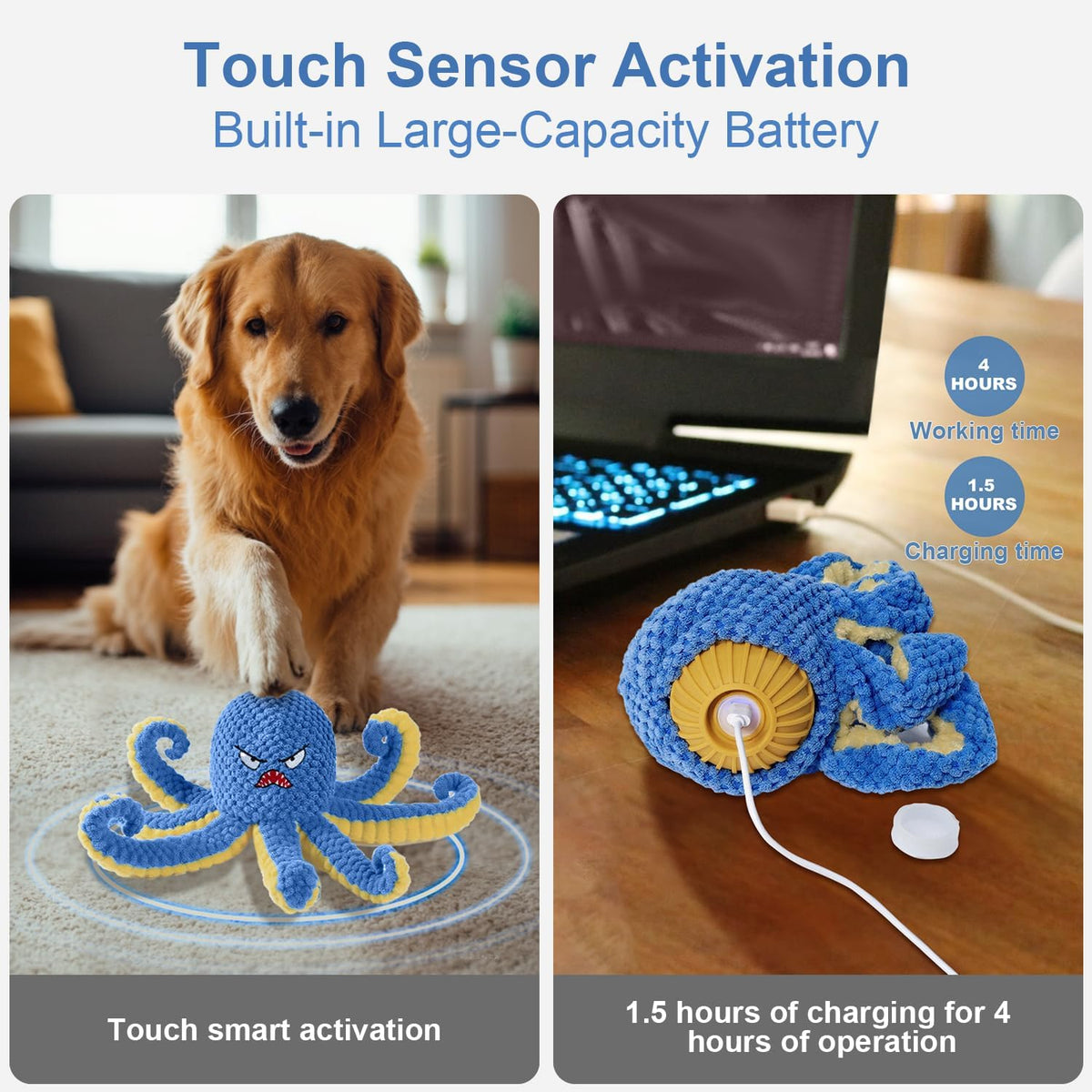 Interactive Dog Toys Octopus to Keep Them Busy(Blue)