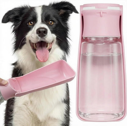 Portable Dog Water Bottle Dispenser [Leak Proof & Foldable] Dog Travel Water Bottle Bowl Accessories for Puppy Small Medium Large Dogs Pet Water Bottles for Dogs Walking Outdoor Hiking 19OZ
