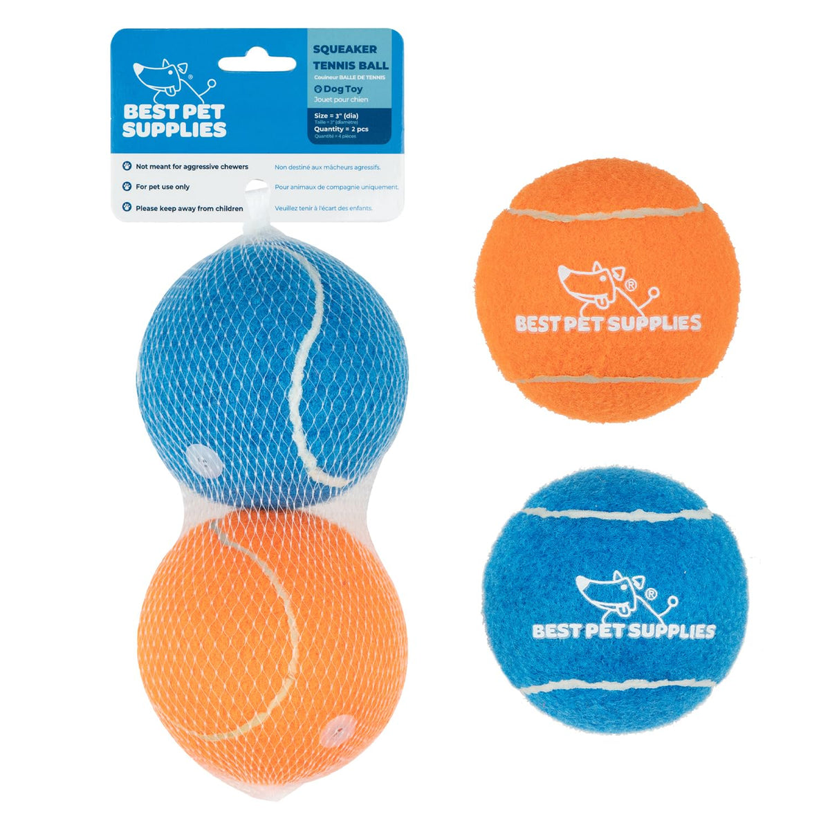Best Pet Supplies Interactive Squeaky Dog Toy - Crinkle Duck, Blue