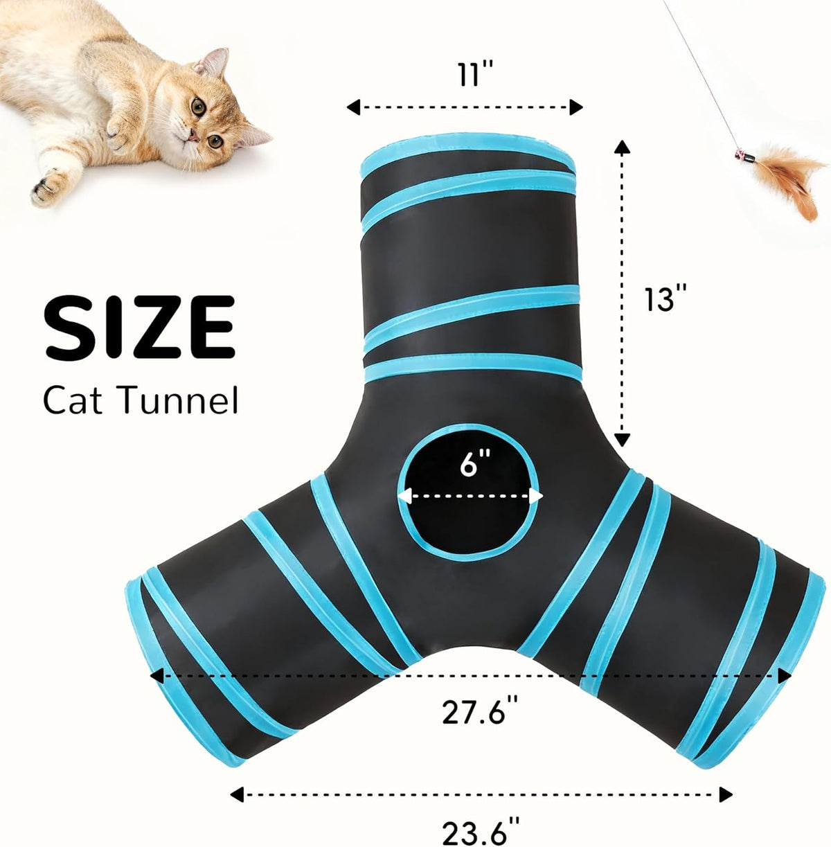 Tempcore Pet Tunnel Tube Cat Toys, Cat Tunnels for Indoor Cats