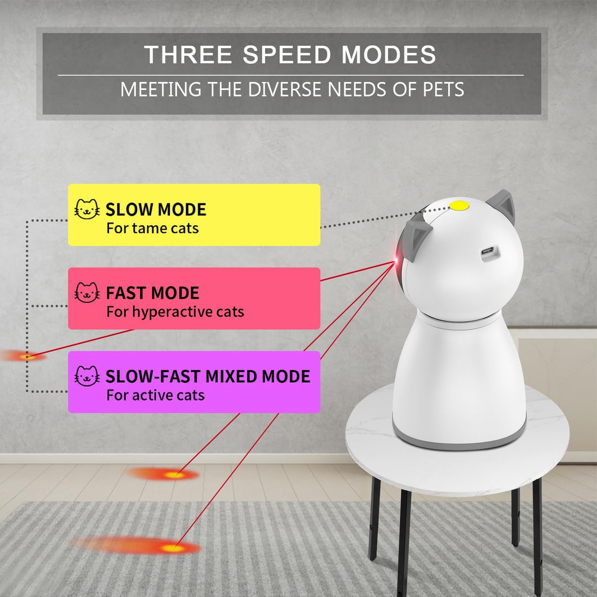 YVE LIFE Interactive Cat Toys Laser for Indoor Cats,Automatic Kitten Toys