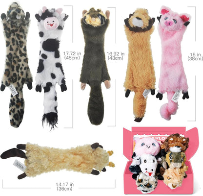 SHARLOVY Dog Squeaky Toy No Stuffing 6 Pack, Dog Toys Crinkle for Puppy