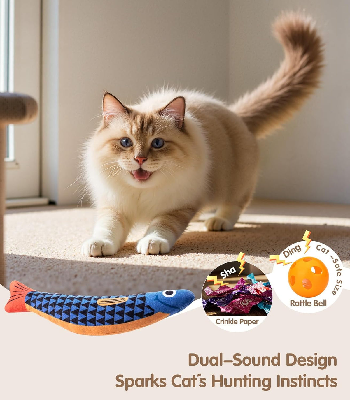 PetBusy Cat Toys with [5000 mg A+Natural Catnip & Silvervine] Kicker Fun